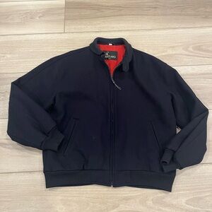 Lakeland Size 38 Vintage Bomber Jacket Navy Wool Blend Full Zip Lined